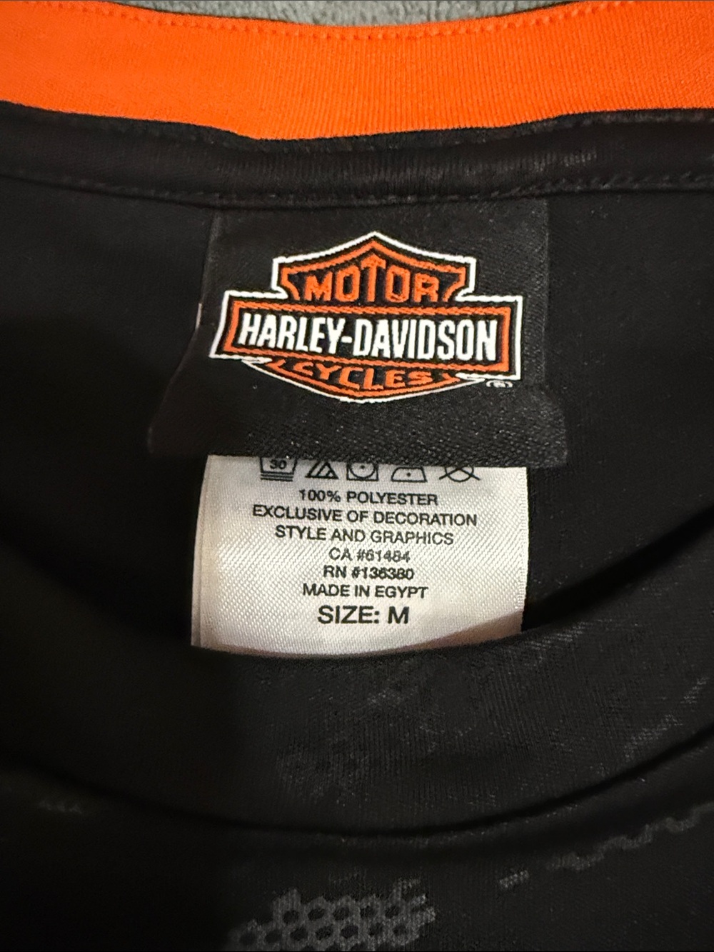 Harley-Davidson Black and Orange Short Sleeve Tee - Picture 2 of 5